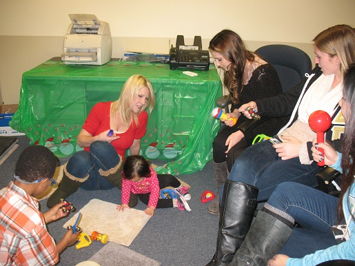 Families at the Christmas party